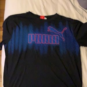 Black blue and red puma boys shirt